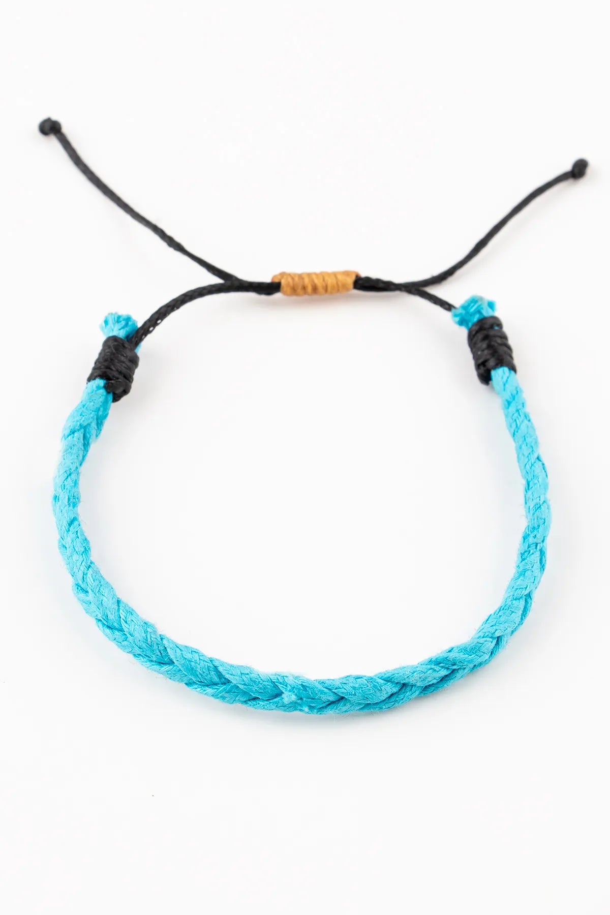Unisex Adjustable Macrame Cord Bracelet - Blue