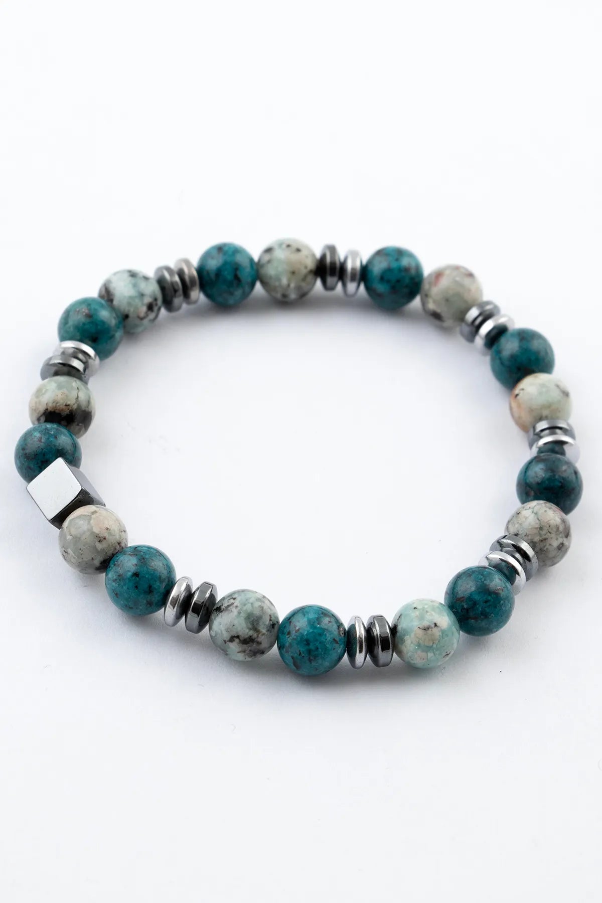 Hematite Original Natural Stone Unisex Bracelet - Turquoise