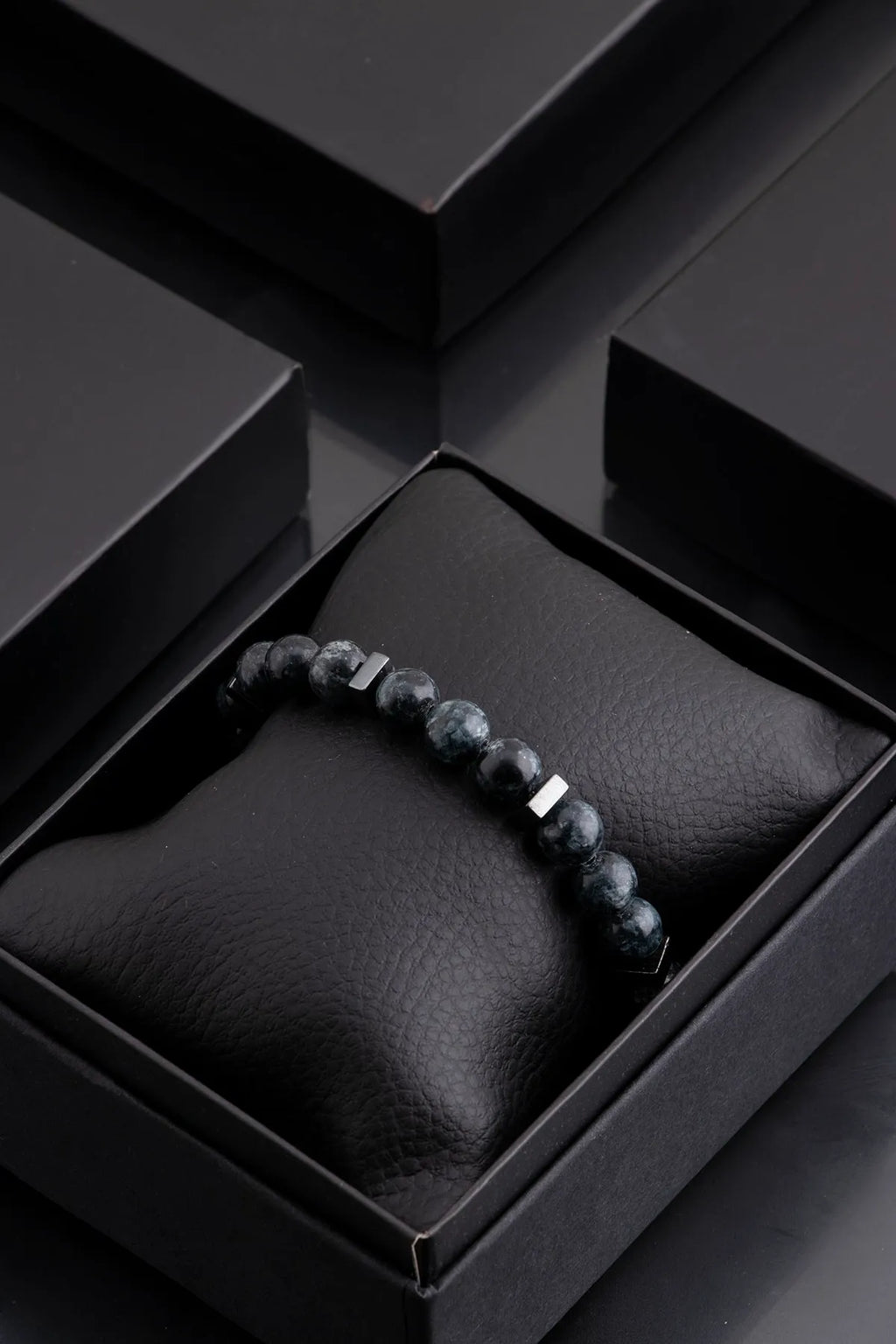 Hematite Original Natural Stone Unisex Bracelet - Marble Pattern