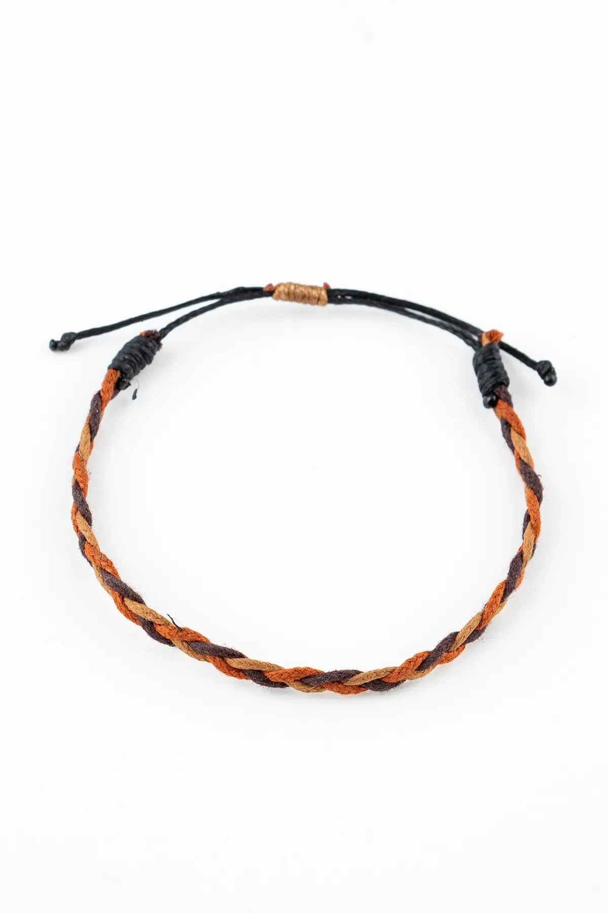 Unisex Adjustable Macrame Cord Bracelet - Brown