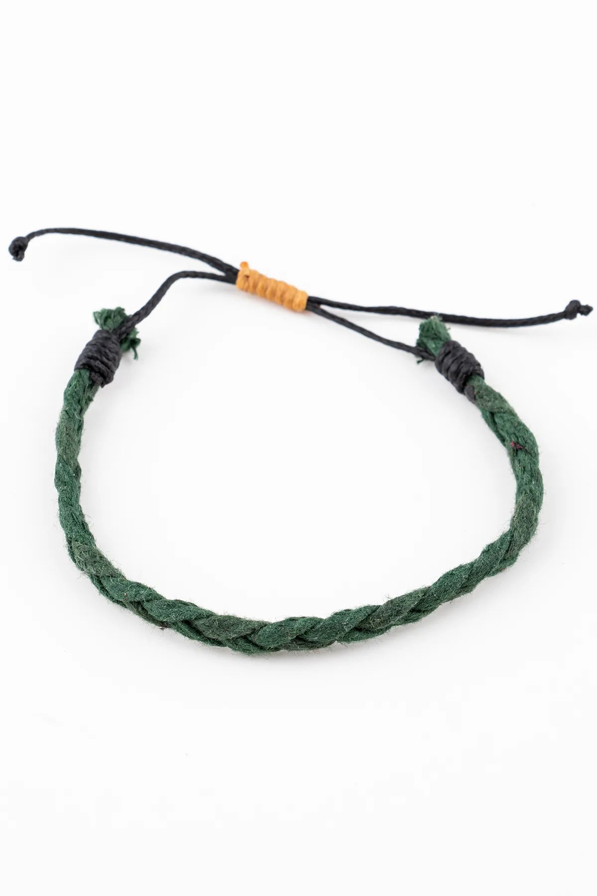 Unisex Adjustable Macrame Cord Bracelet - Green