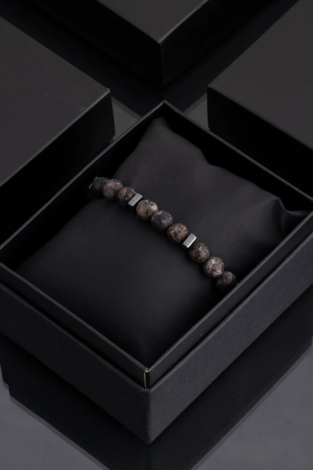 Hematite Original Natural Stone Unisex Bracelet - Dark Brown