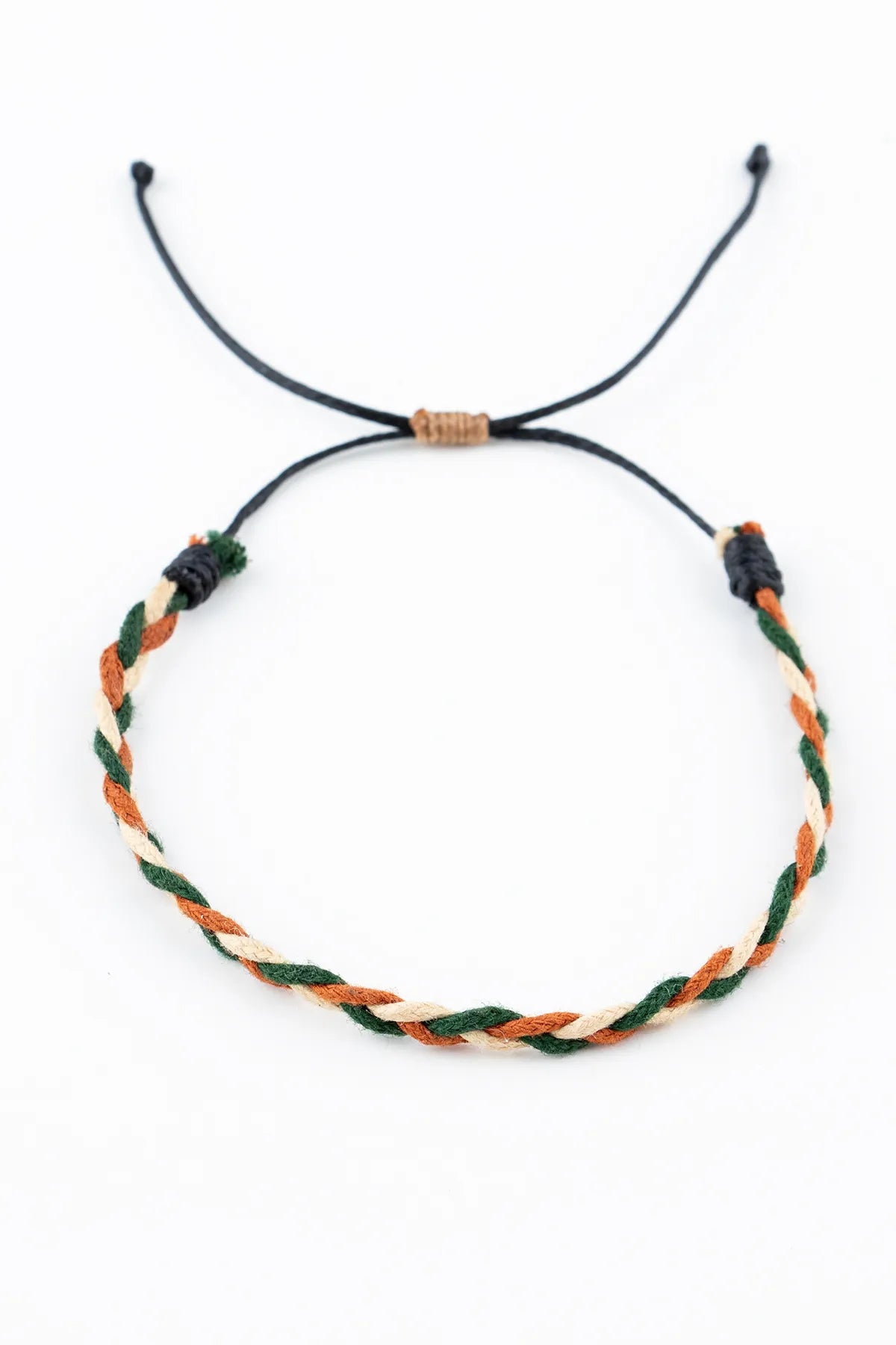 Unisex Adjustable Macrame Cord Bracelet - Cream