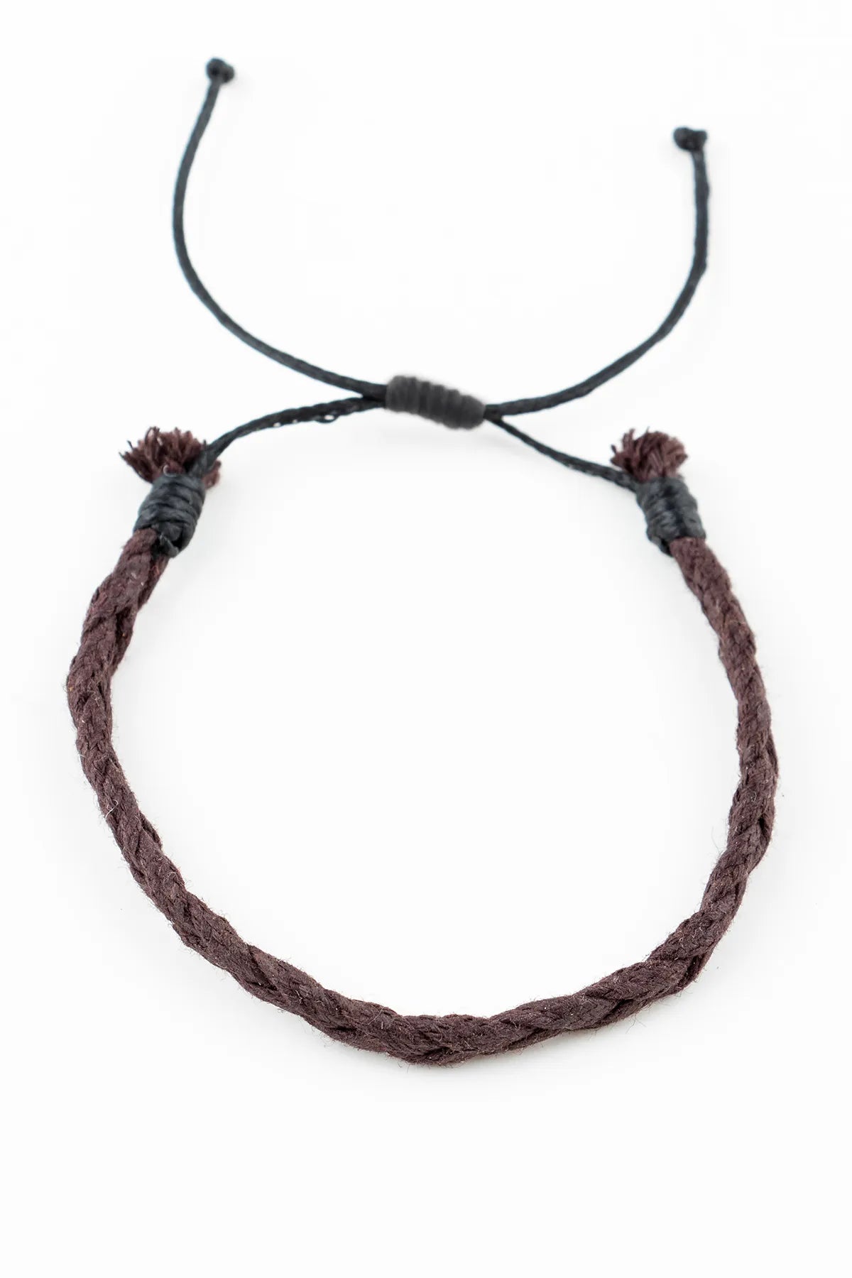 Unisex Adjustable Macrame Cord Bracelet - Dark Brown