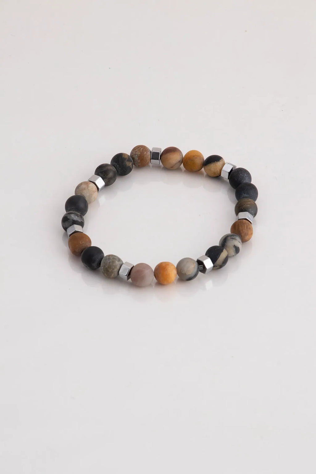 Hematite Original Natural Stone Unisex Bracelet - Sand Brown