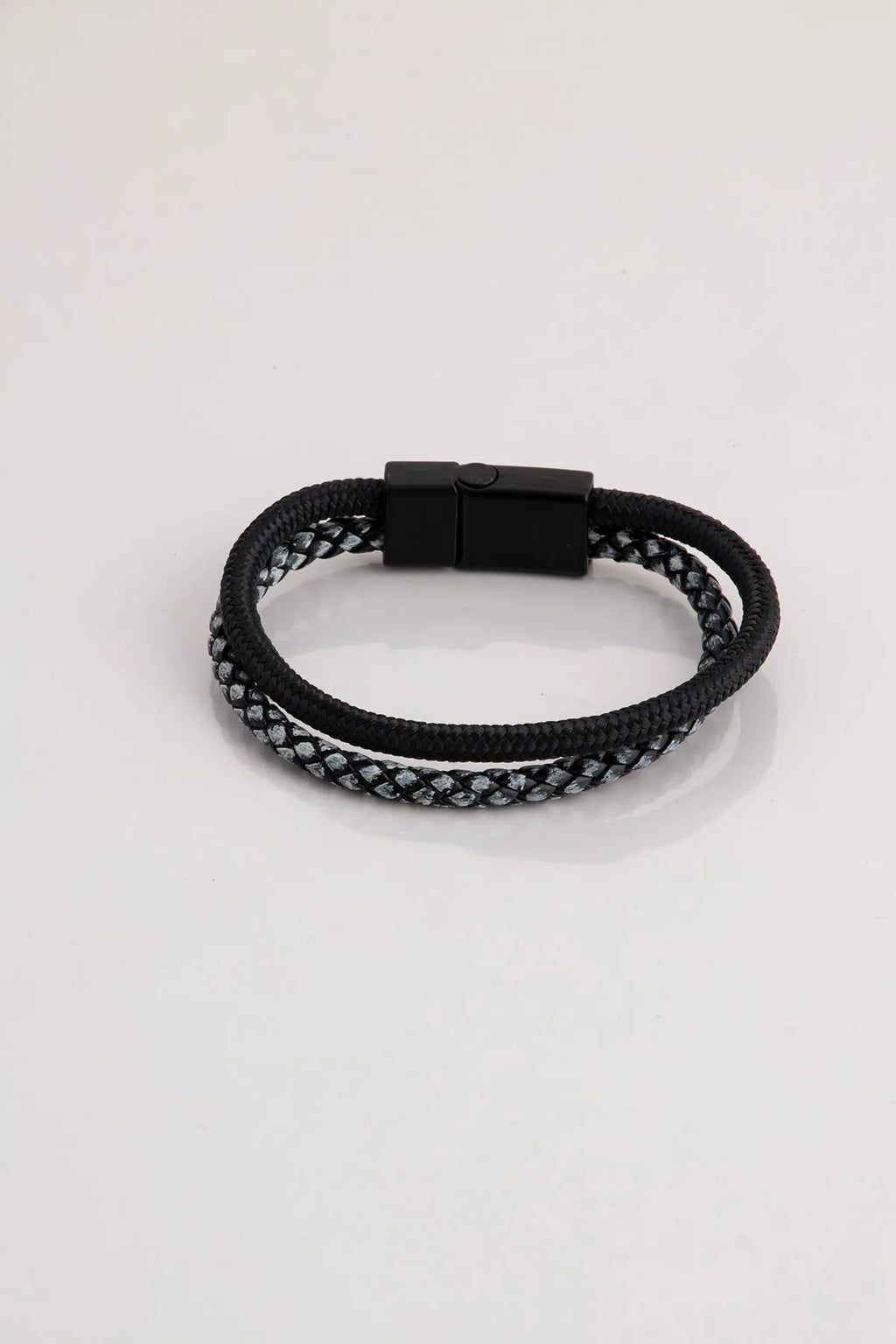 Genuine Leather Magnetic Bracelets - Black-White Snake Skin Pattern