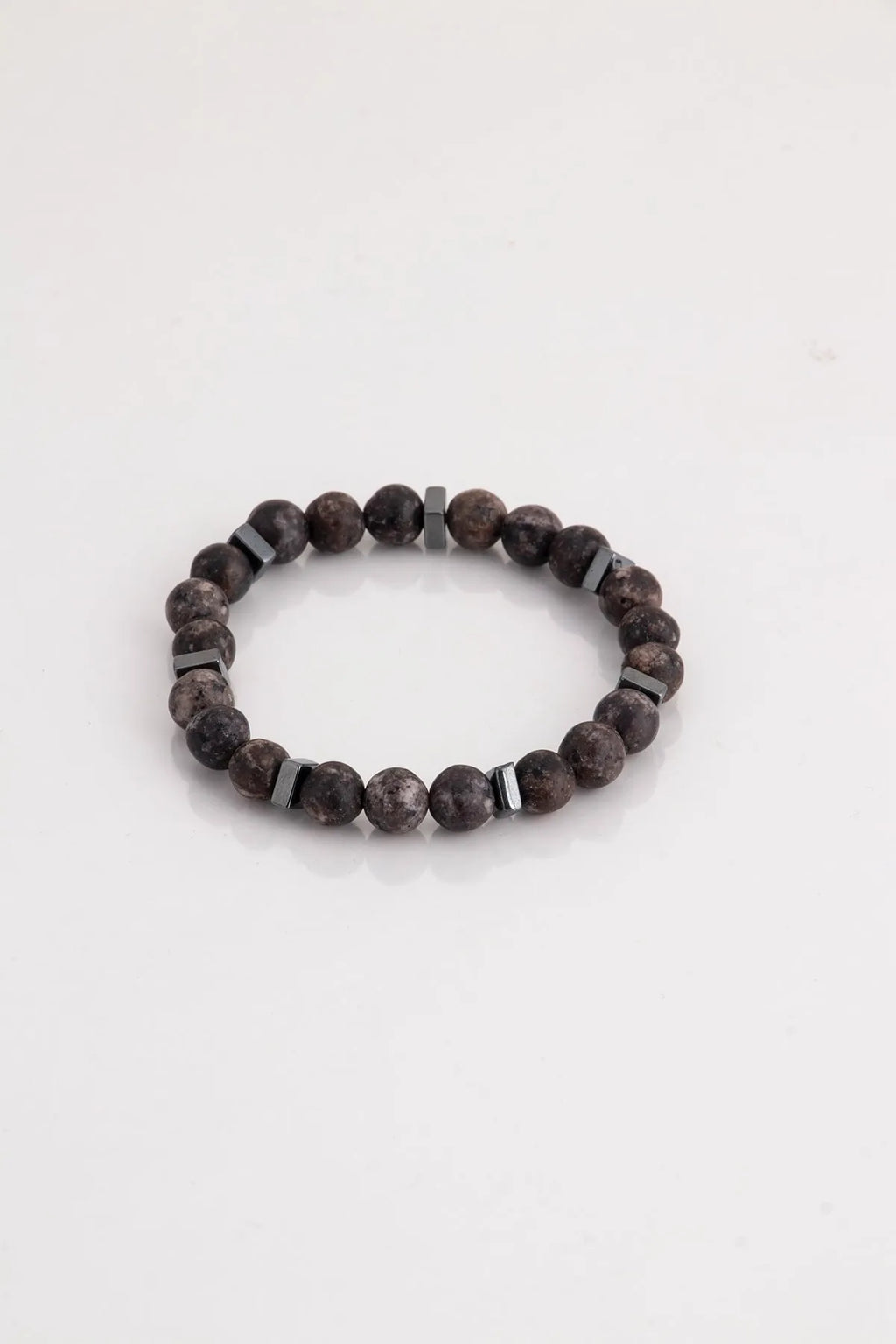 Hematite Original Natural Stone Unisex Bracelet - Dark Brown