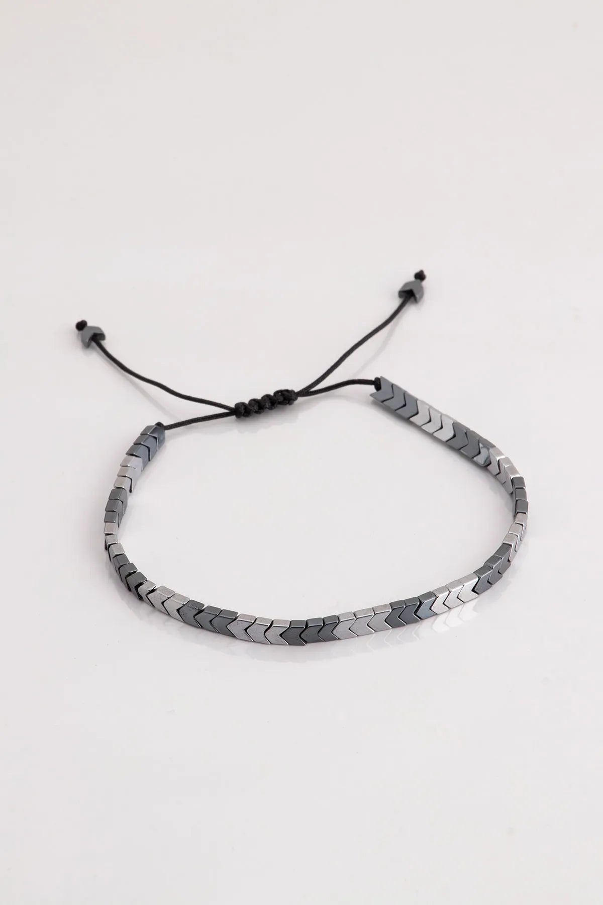 Adjustable Natural Stone Macrame Cord Bracelet - Smoked