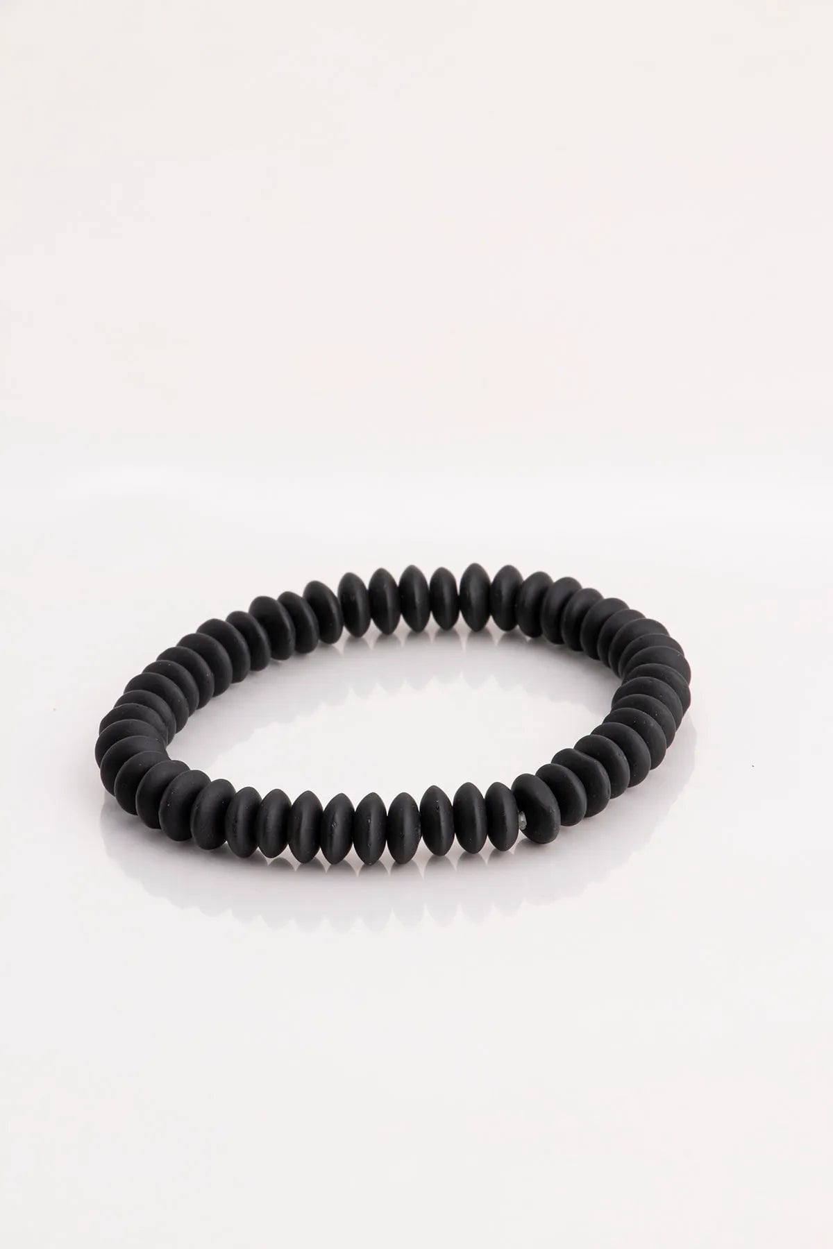 Hematite Original Natural Stone Unisex Bracelet - Black Row Stone