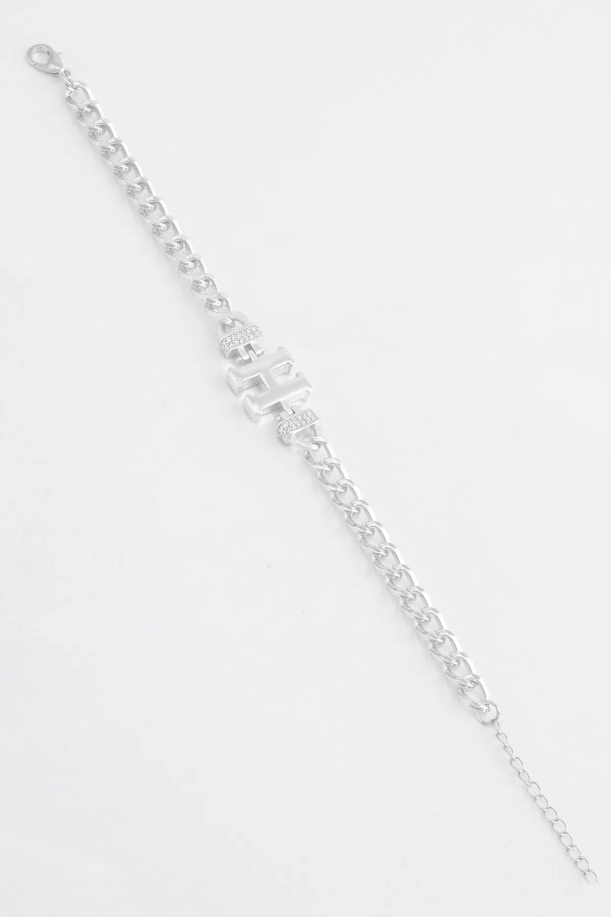 Zircon Stone Design Initial Bracelet - H