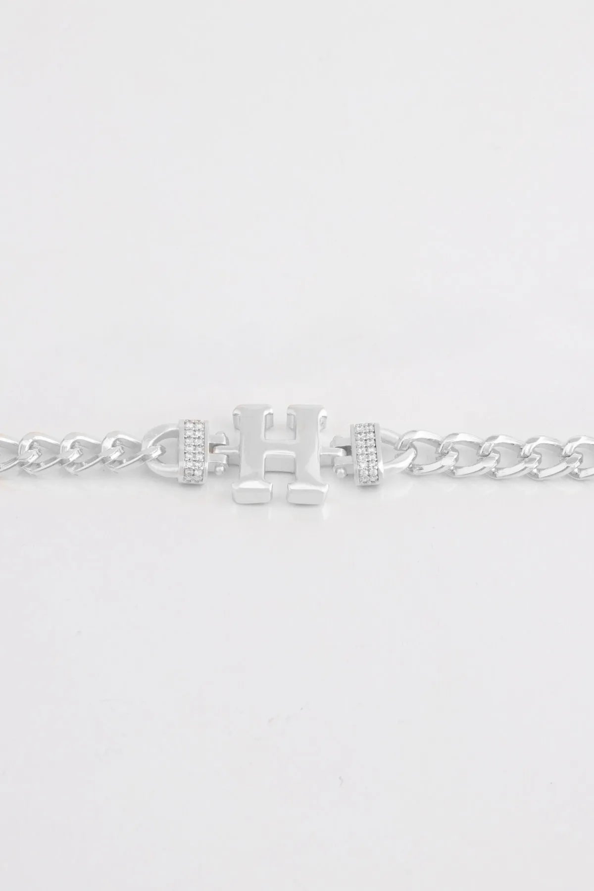 Zircon Stone Design Initial Bracelet - H