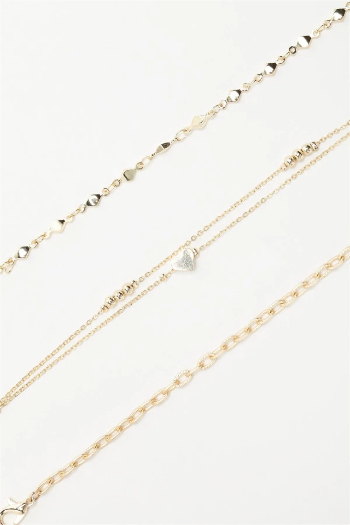 Women’s Gold-Tone Heart Charm 3-Piece Bracelet Set