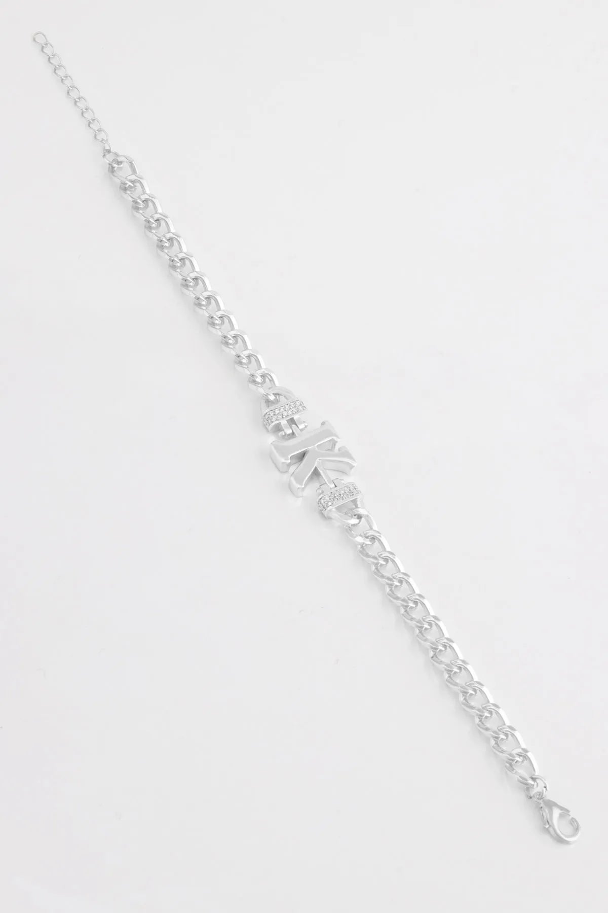 Zircon Stone Design Initial Bracelet - K