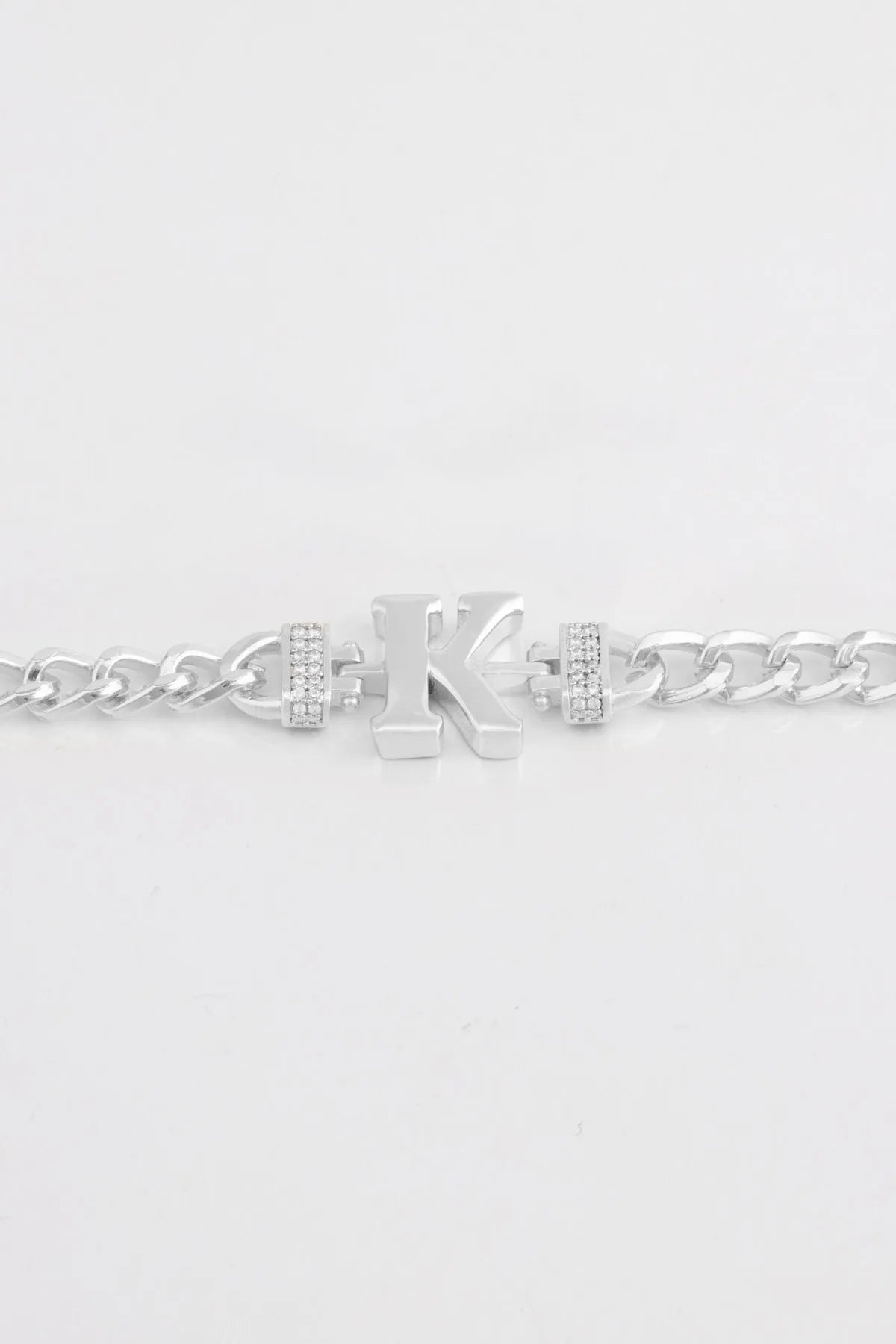 Zircon Stone Design Initial Bracelet - K
