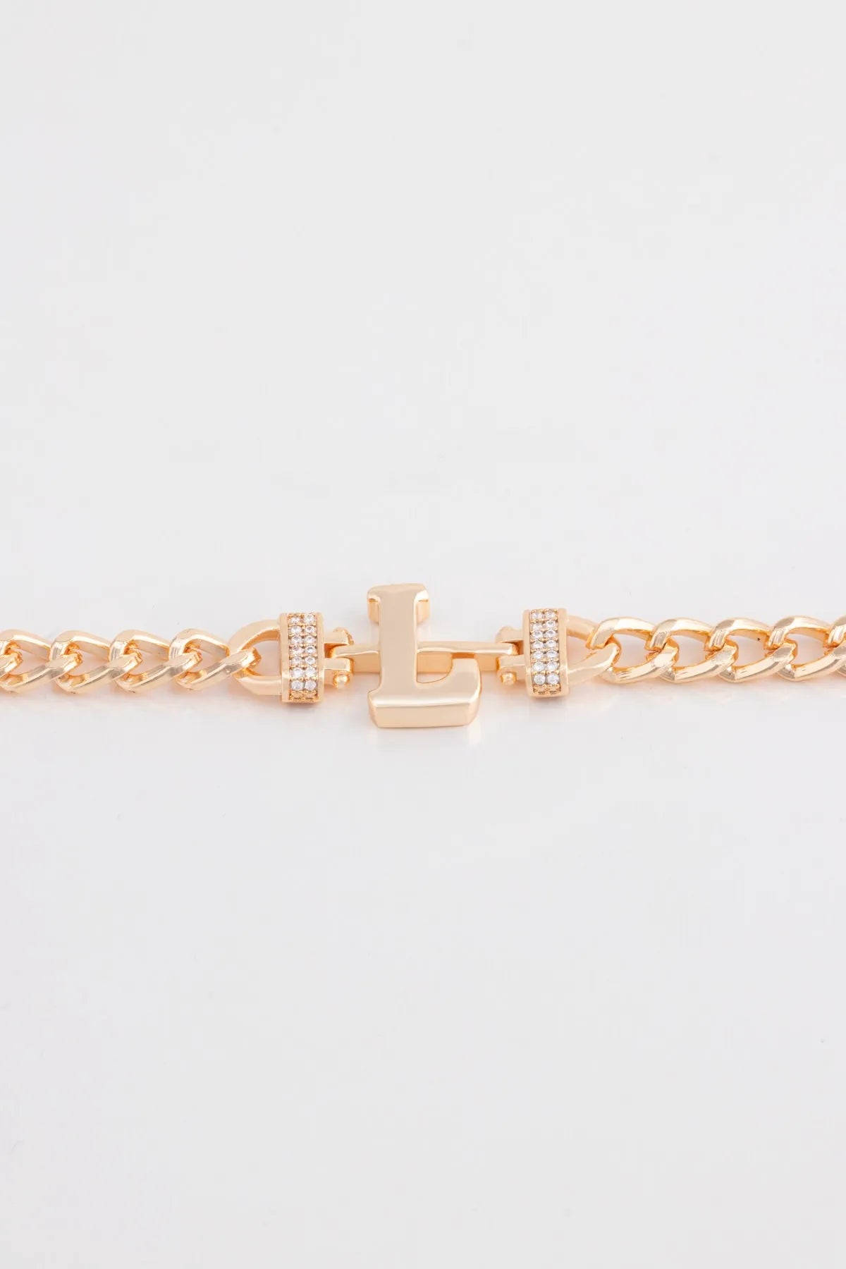 Zircon Stone Design Initial Bracelet - L