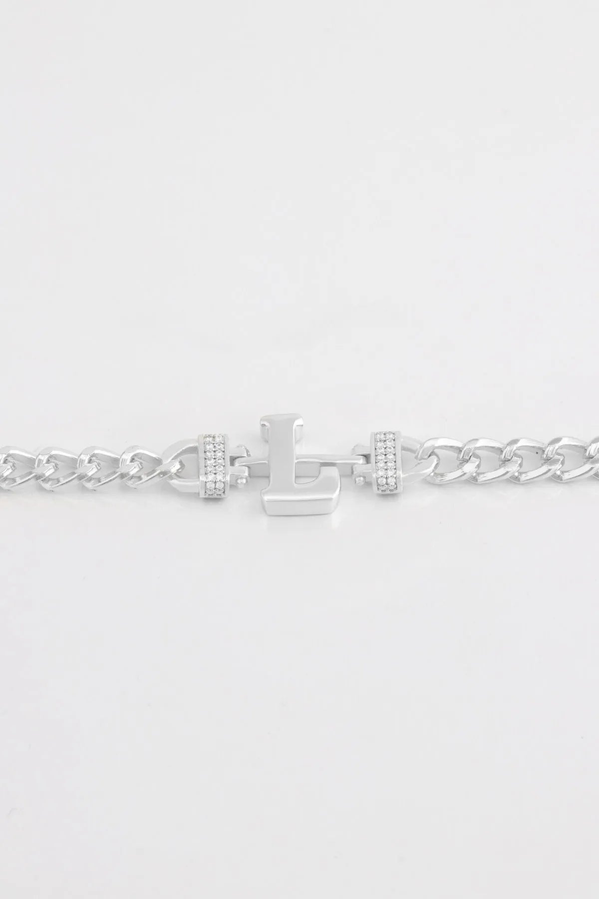 Zircon Stone Design Initial Bracelet - L