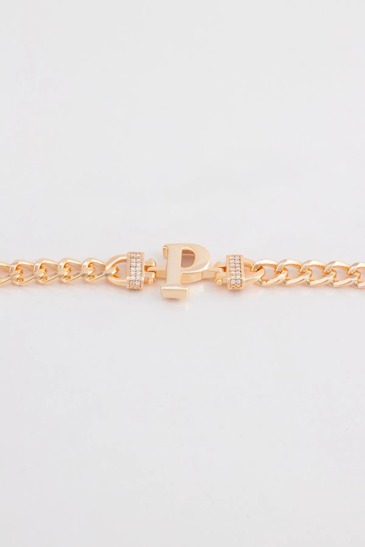 Zircon Stone Design Initial Bracelet - P