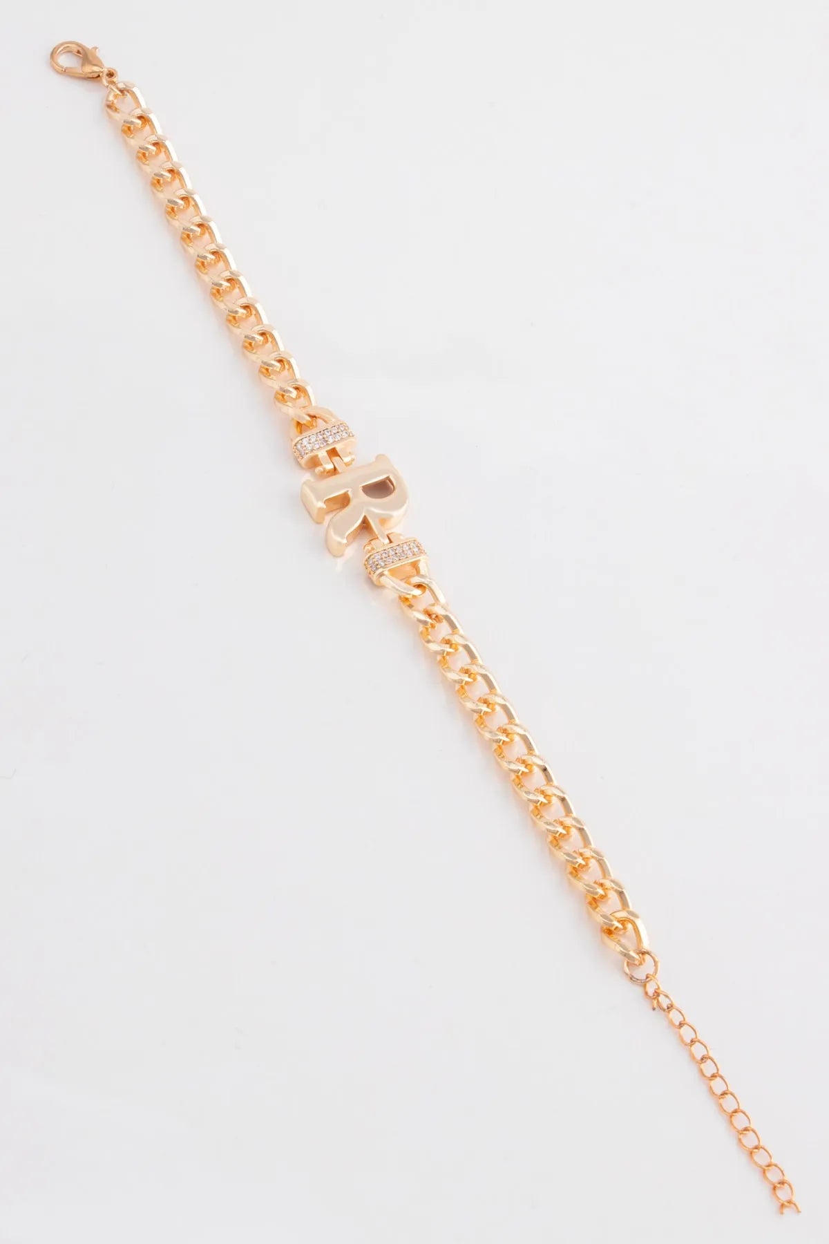 Zircon Stone Design Initial Bracelet - R