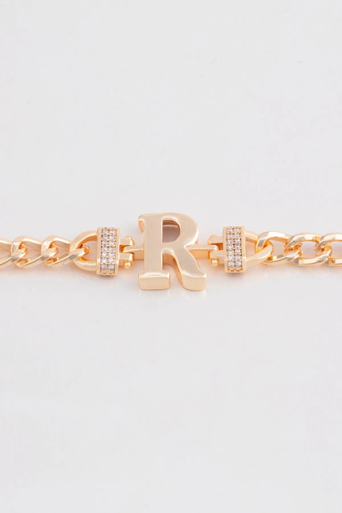 Zircon Stone Design Initial Bracelet - R