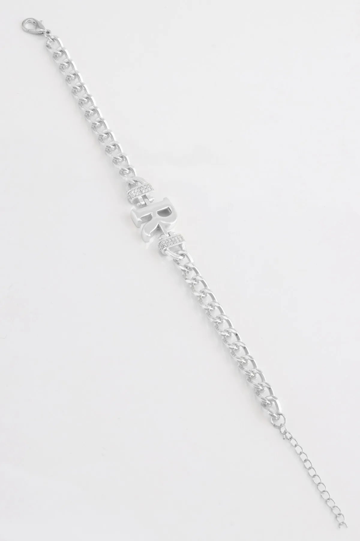 Zircon Stone Design Initial Bracelet - R