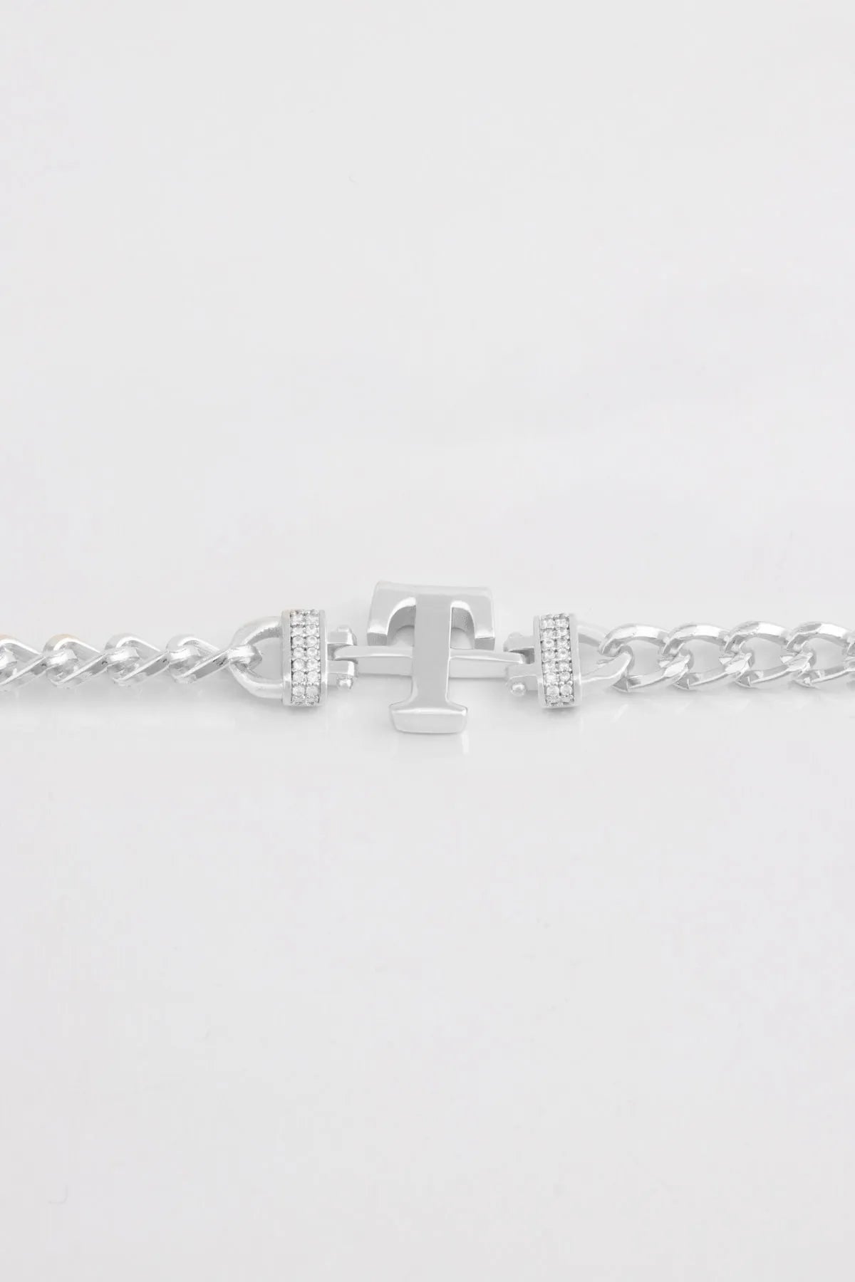 Zircon Stone Design Initial Bracelet - T