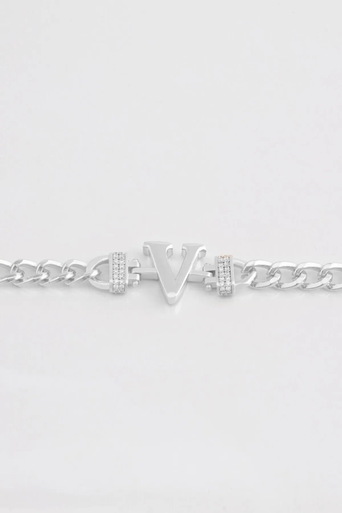 Zircon Stone Design Initial Bracelet - V