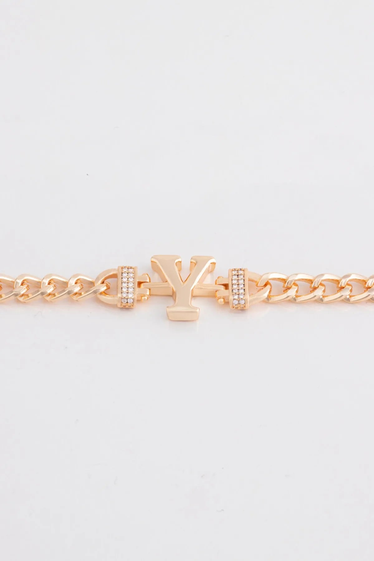Zircon Stone Design Initial Bracelet - Y