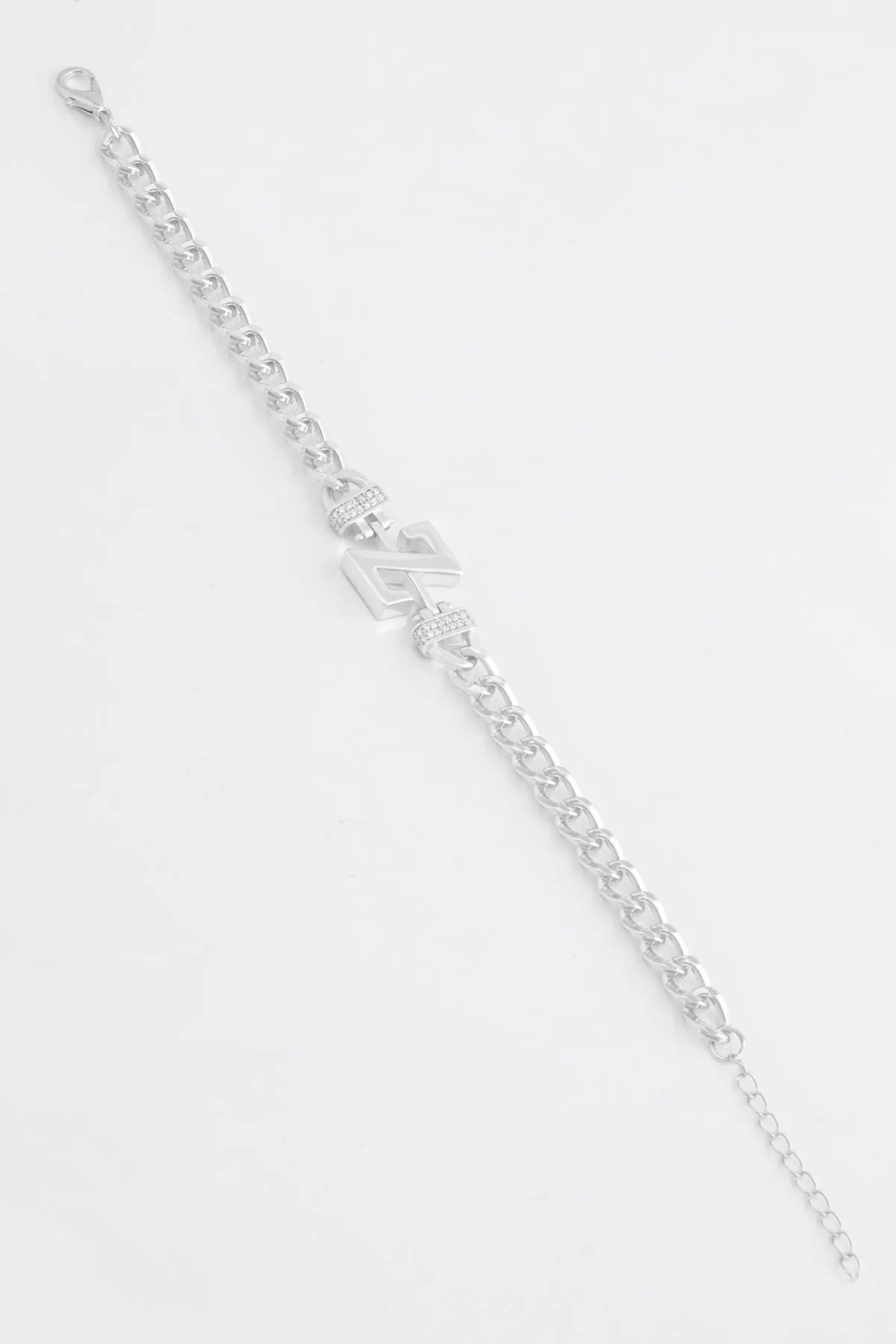 Zircon Stone Design Initial Bracelet - Z